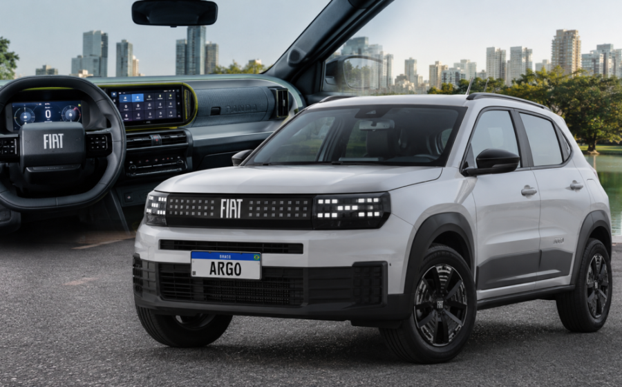 Fiat Argo X 2026 híbrido dianteira design assinatura X faróis lanternas