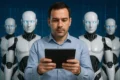 Smartphone exibindo interface do Muse, agente de IA da Meta, realizando ligação automatizada para negociação