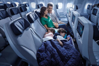 Cabine do Airbus A321neo da La Compagnie com 76 poltronas-cama executivas totalmente reclináveis