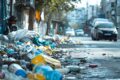 Ruas de João Pessoa com lixo acumulado e postes apagados mostrando negligência urbana