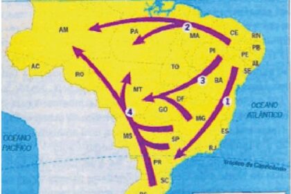 Mapa do Brasil destaca Nordeste e Minas Gerais com rotas de candidatos à Presidência