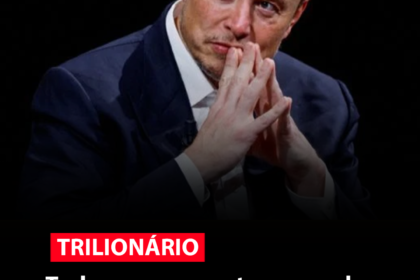 Elon Musk em reunião de negócios com logotipos da Paramount e Warner Bros Discovery ao fundo