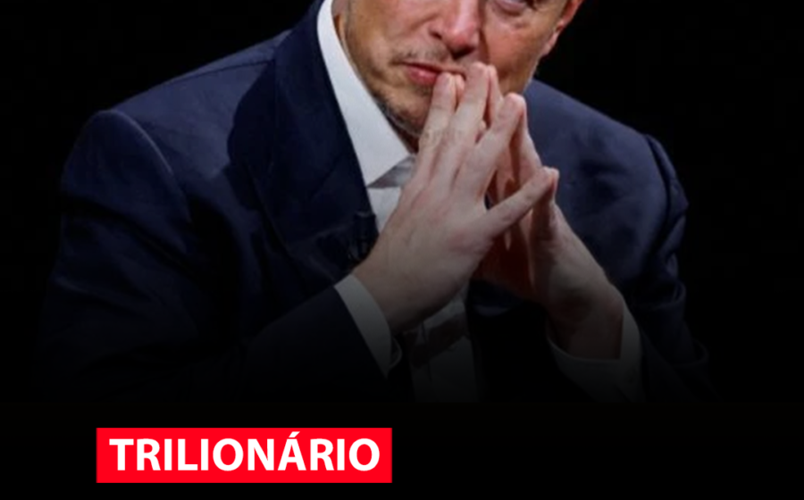 Elon Musk em reunião de negócios com logotipos da Paramount e Warner Bros Discovery ao fundo
