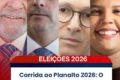 Mapa do Brasil com rotas de 12 pré-candidatos à Presidência em 8 estados no dia 29