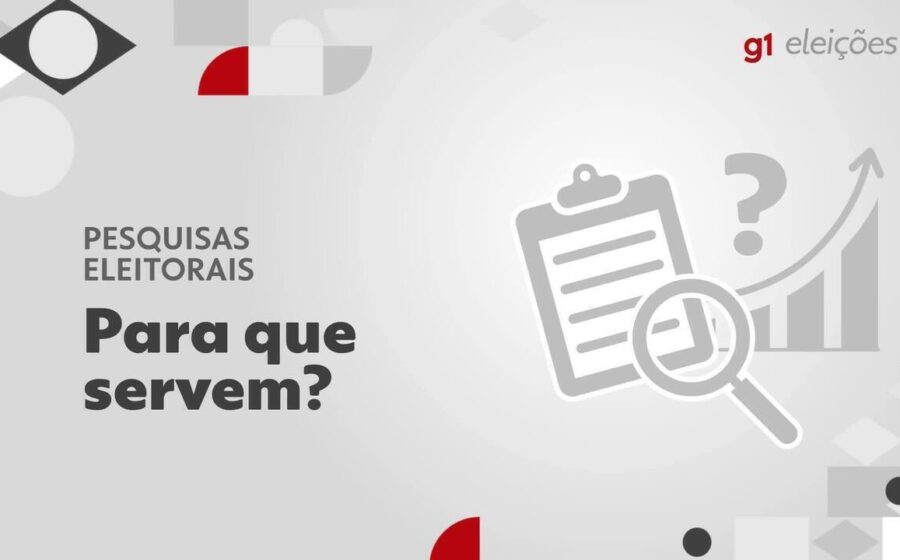 Gráfico de barras mostrando percentuais de intenção de voto em pesquisa eleitoral brasileira com lupa analisando dados