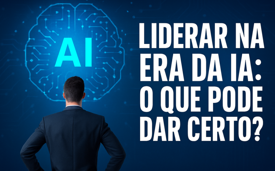 Renata Gomide, VP de Marketing do Boticário, em pose de liderança com elementos de IA