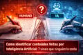 Profissional usando IA no laptop com ícones de etiqueta digital e reputação