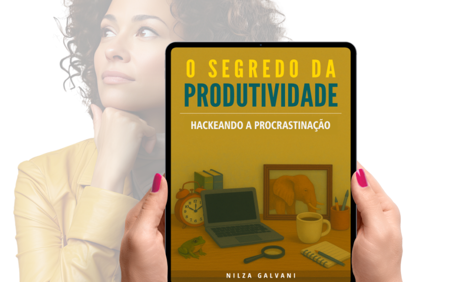 Pessoa focada trabalhando em mesa limpa, símbolo de lixeira digital representando eliminação de distrações