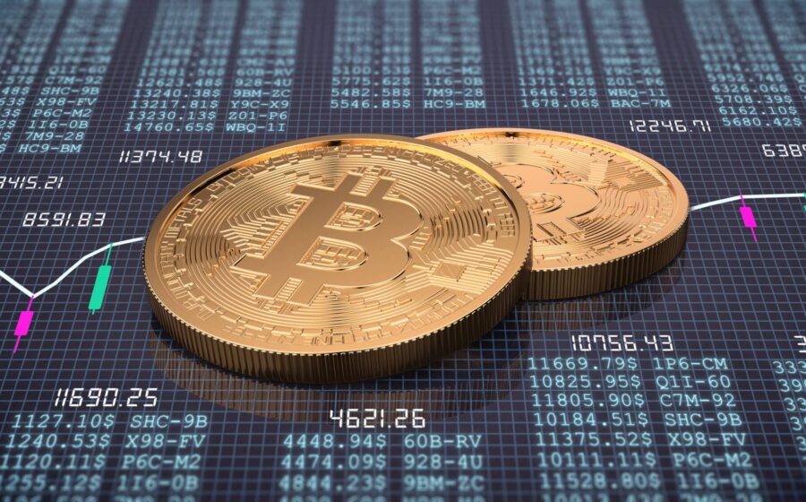 Gráfico do Bitcoin projetando alta para US$ 100 mil segundo análise do BTG Pactual