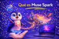 Ilustração de agente de IA Muse da Meta fazendo ligação telefônica e acessando dados bancários