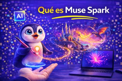 Ilustração de agente de IA Muse da Meta fazendo ligação telefônica e acessando dados bancários