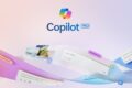 Logo do Microsoft Copilot integrado a ícones do Office e símbolos de IA generativa