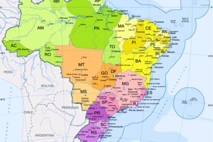 Mapa do Brasil mostrando expansão urbana 2019-2022 com destaque Nordeste superando Sudeste