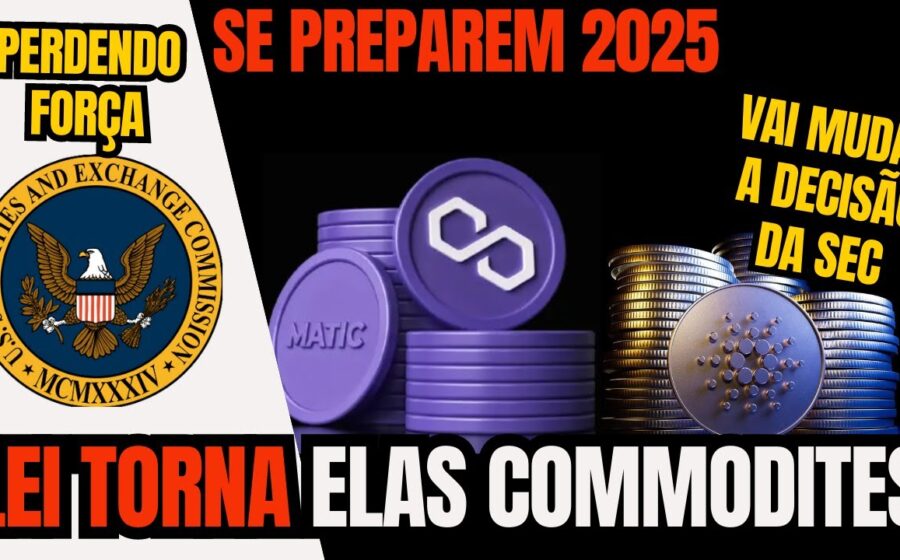 Gráfico de alta de criptomoedas com ícones de blockchain e logotipo da SEC representando regulação nos EUA