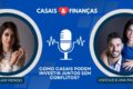 Casal discutindo investimentos com perfis de risco diferentes, um ansioso outro calmo
