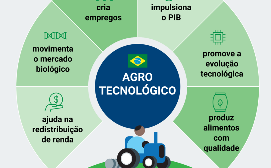 Plantação de soja de alta produtividade no Brasil com tecnologia agrícola avançada