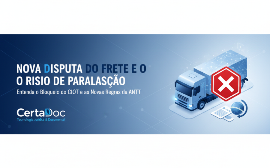 Caminhões de frota logística em estrada brasileira representando vitória judicial contra suspensão da ANTT