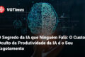 Advogado revisando contrato com assistente de IA holográfico projetando redução de 30% em honorários