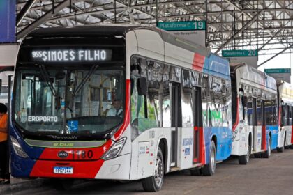 Ônibus interestaduais parados simbolizando 2 mil linhas FlixBus engavetadas na ANTT