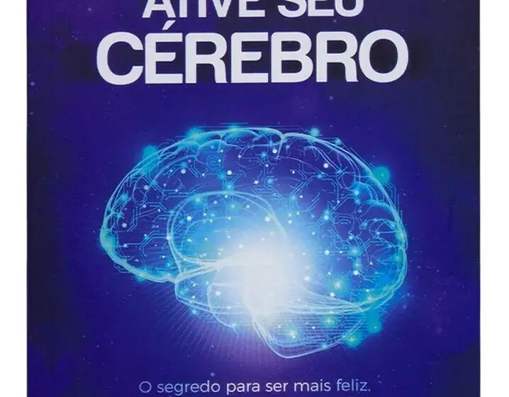 Ilustração de cérebro humano com ideias criativas fluindo para fora, representando atenção difusa e criatividade