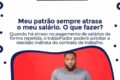 Trabalhador verificando contracheque em domingo de eleição, calendário ao fundo mostra data de votação
