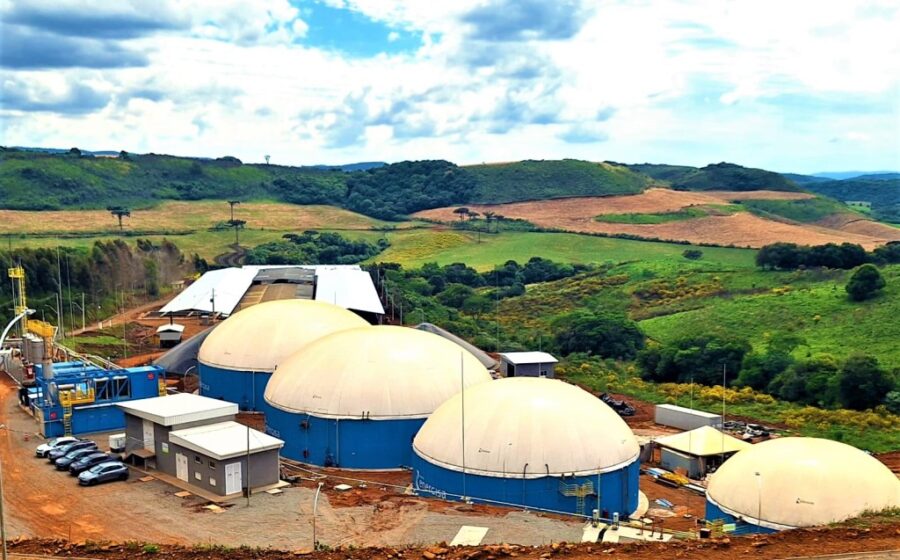 Biodigestor em granja suína transformando dejetos em biogás e biofertilizantes