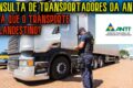 Ônibus interestadual FlixBus em rodovia brasileira com logo da ANTT ao fundo