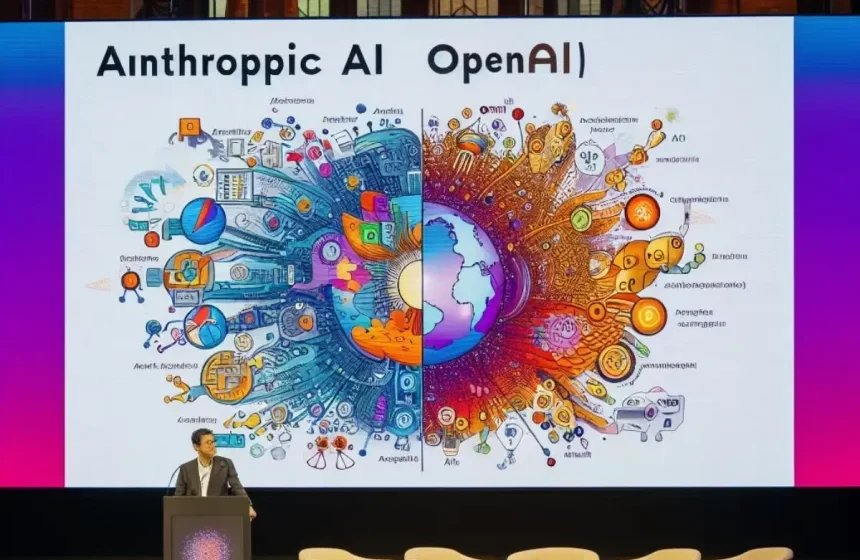 Logos OpenAI e Anthropic com setas descendentes indicando redução de 50% nos preços de modelos GPT-6 Sol, Luna e Opus 5.5