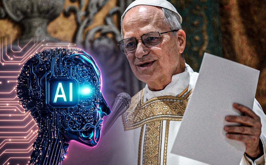 Papa Leão XIV discursa no Palácio do Eliseu em Paris sobre riscos da inteligência artificial