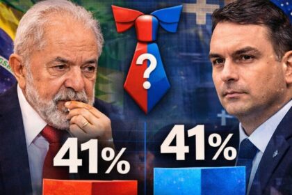 Gráfico de pesquisa Quaest mostra empate técnico entre Lula e Flávio Bolsonaro para 2026