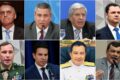 Flávio Bolsonaro discursa com bandeira do Brasil, plano 2026: cortes, segurança dura, STF