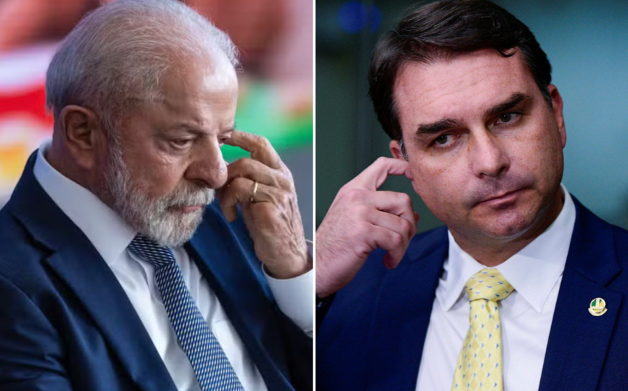 Gráfico da pesquisa Quaest mostra Lula e Flávio Bolsonaro empatados com 42% no segundo turno