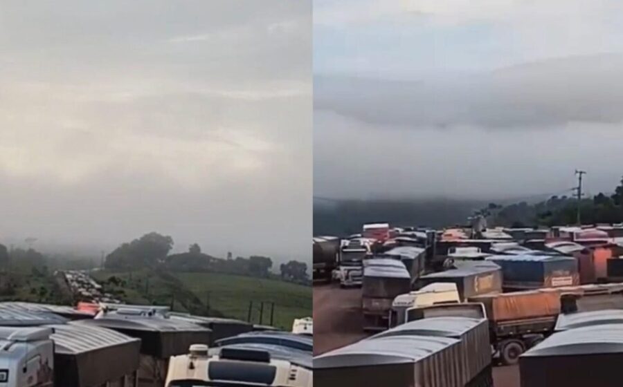 Caminhões elétricos XCMG E7-95T da frota Navarini carregando grãos no Brasil