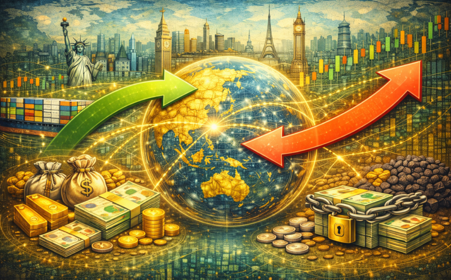 Gráfico mostra fluxo recorde de US$ 942 bi para ações dos EUA e saída de capital de títulos americanos