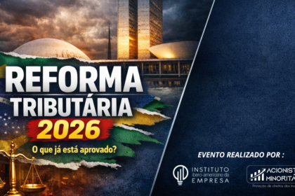 Infográfico da reforma tributária 2026 com candidatos à presidência e cronograma constitucional
