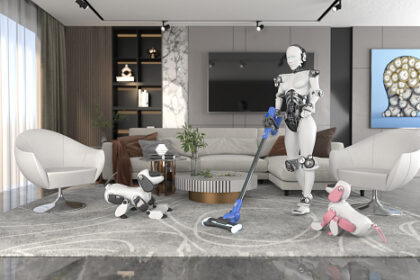 Robô humanoide Figure AI executando tarefa doméstica em casa real
