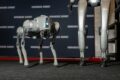 Robô humanoide Mornine e cão robótico Argos expostos em concessionária Omoda Jaecoo