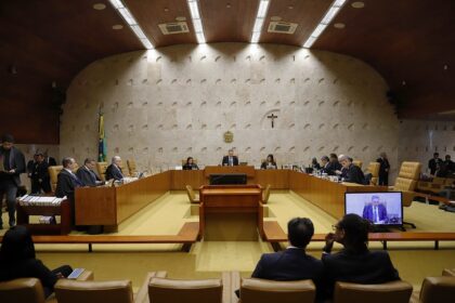 Plenário do STF com ministros durante julgamento que define elegibilidade política para 2026