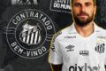 Camisa do Santos FC com logo da Adidas e detalhes do contrato de R$ 250 milhões