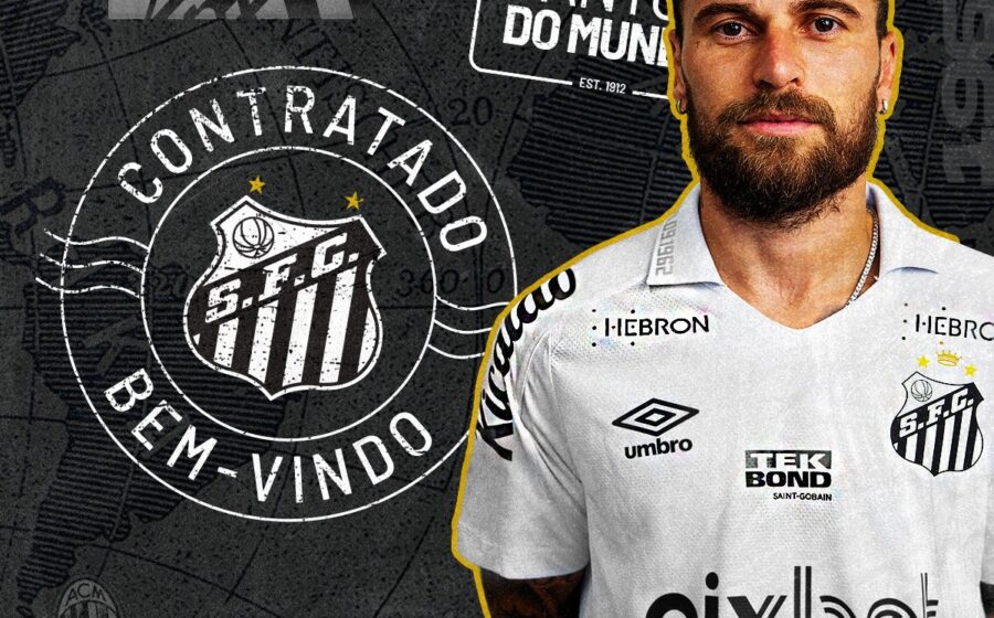 Camisa do Santos FC com logo da Adidas e detalhes do contrato de R$ 250 milhões