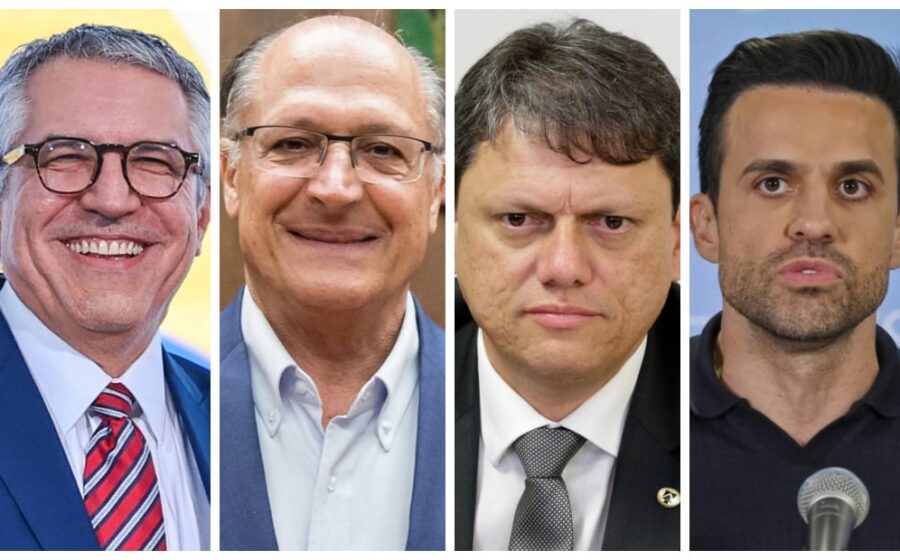 Mapa de São Paulo com urna eletrônica e Palácio dos Bandeirantes, eleição 2026 governo estadual
