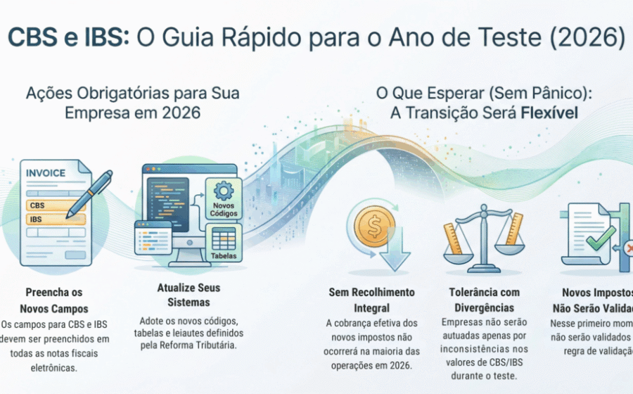 Empresário analisa calendário com data 30 setembro e símbolos de impostos IBS CBS Simples Nacional