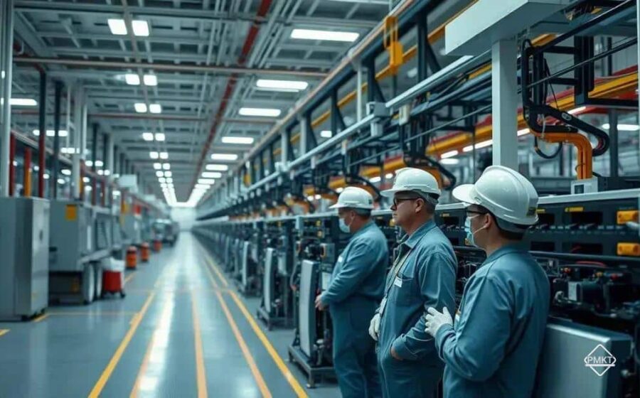 Fábrica da EnerVenue em Changzhou, China, produzindo baterias de níquel-hidrogênio para armazenamento de energia