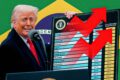 Sede da OMC em Genebra com bandeiras do Brasil e EUA em primeiro plano, simbolizando disputa comercial