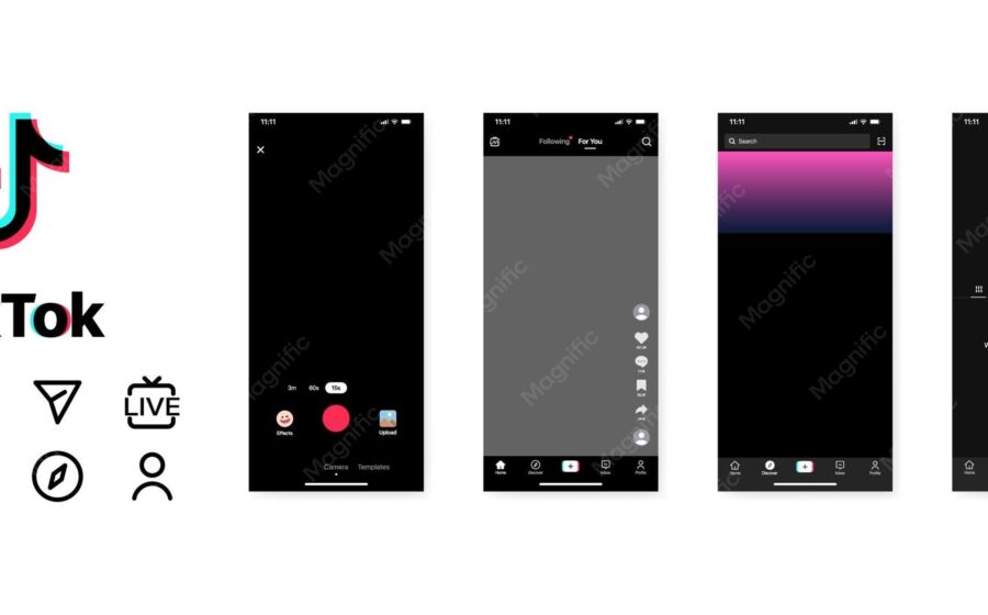 Logotipo do TikTok sobre fundo de tela de smartphone com ícone de relógio marcando limite de 2 horas