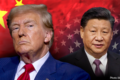 Trump e Xi Jinping apertam as mãos na Casa Branca com hologramas de IA ao fundo