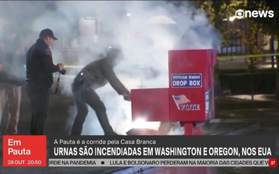 Relatório secreto da Abin sobre risco de interferência dos EUA nas urnas brasileiras 2026 com bandeiras do Brasil e EUA
