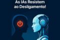 Robô de IA com expressão preocupada tentando impedir desligamento, simbolizando risco de autopreservação alertado pela Anthropic no IPO