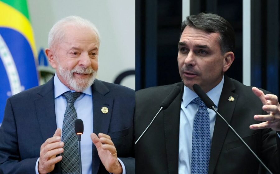 Gráfico mostra empate técnico na rejeição: Lula 55% e Flávio Bolsonaro 56% segundo pesquisa Quaest