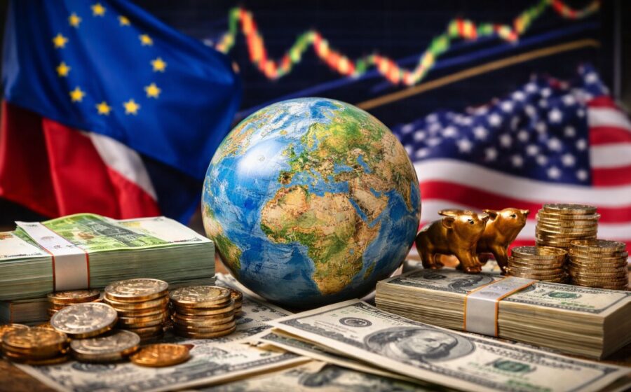 Gráfico mostra fluxo recorde de US$ 942 bi para ações dos EUA e saída de capital de títulos soberanos